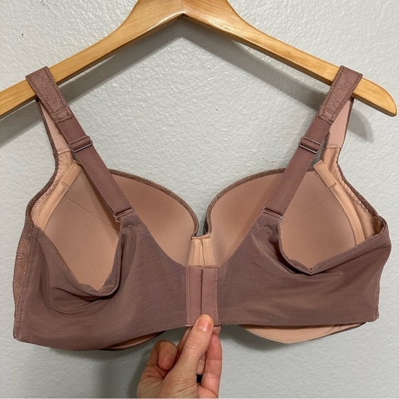 Soma Stunning Support Bra Geo Lace Full Coverage Mauve Pink Underwire Size 40DD - Picture 5 of 5